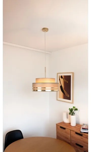 Luster na lanku TAMI 1xE27/60W/230V pr. 40 cm hnedá/zlatá