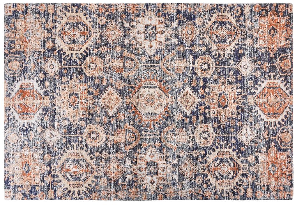 Bavlnený koberec 200 x 300 cm modrá/červená KURIN Beliani