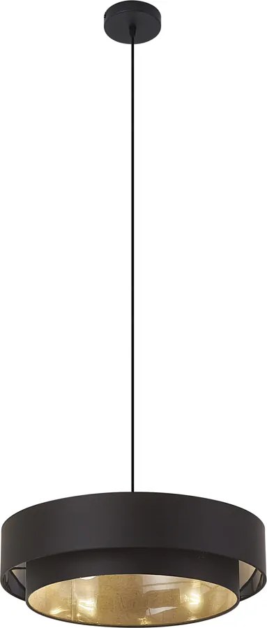 Moderné závesné svietidlo čierne 50cm 3-svetlé - Drum Duo