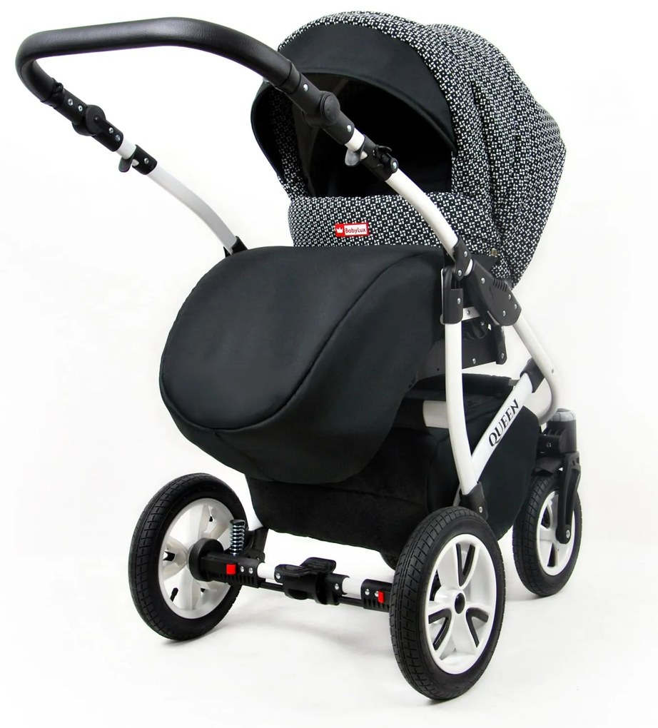 Kombinovaný kočík Raf-pol Queen - Classic Black (3-kombinácia)