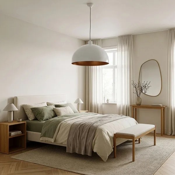 BRILAGI - LED luster na lanku METALO 1xE27/40W/230V pr. 40 cm biela/medená