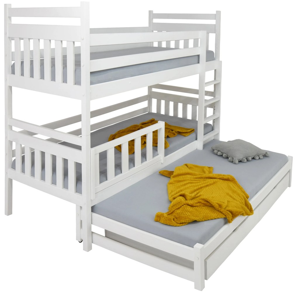 FA Petra 5 200x90 poschodová posteľ s prístelkou Farba: Jelša (+44 Eur), Variant rošt: S roštami