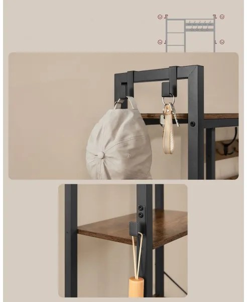 Stojanový vešiak NAVOR hnedá/čierna