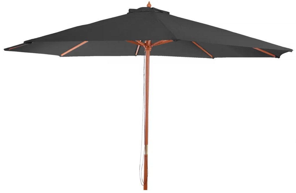 Slnečník Florida Ø 3,5m - polyester/drevo 7kg - antracit