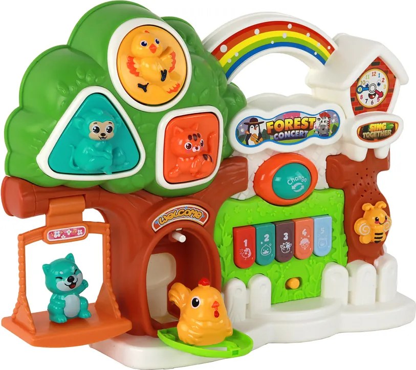 LEAN Toys Klavírny koncert Set Lesné zvieratá Vzdelávací panel