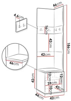 Predsieň Tovenaz XXI (dub artisan + čierna). Vlastná spoľahlivá doprava až k Vám domov. 1123047