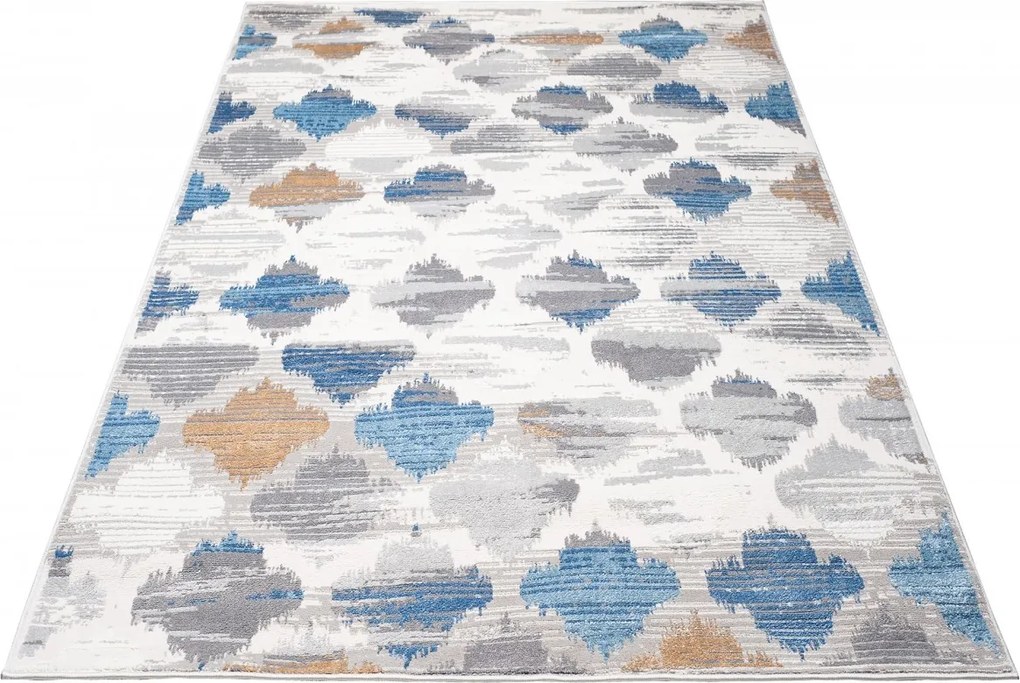 TA Koberec D654B BIELA D_MODRÉ ÚDOLIE Rozmer: 80x150 cm