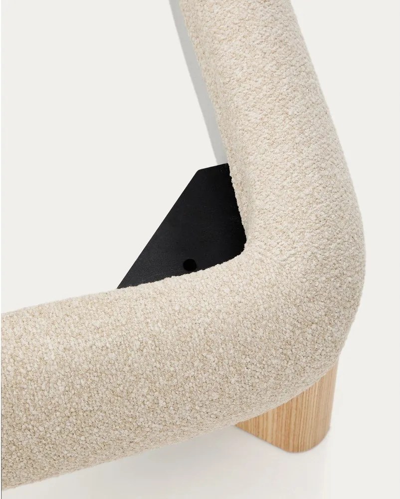 Béžová čalúnená dvojlôžková posteľ bez roštu 180x200 cm Odina – Kave Home