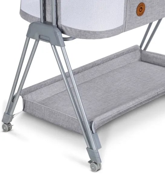 Lionelo - Detská postieľka 2v1 LUNA sivá