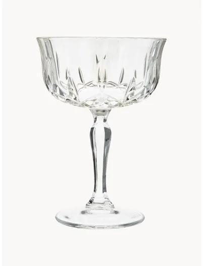 Krištáľové poháre na šampanské s reliéfom Opera, 6 ks