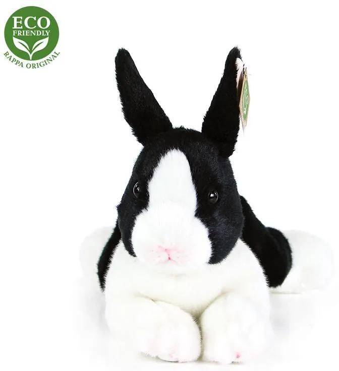 Plyšový králik ležiace bielo čierny 23 cm ECO-FRIENDLY