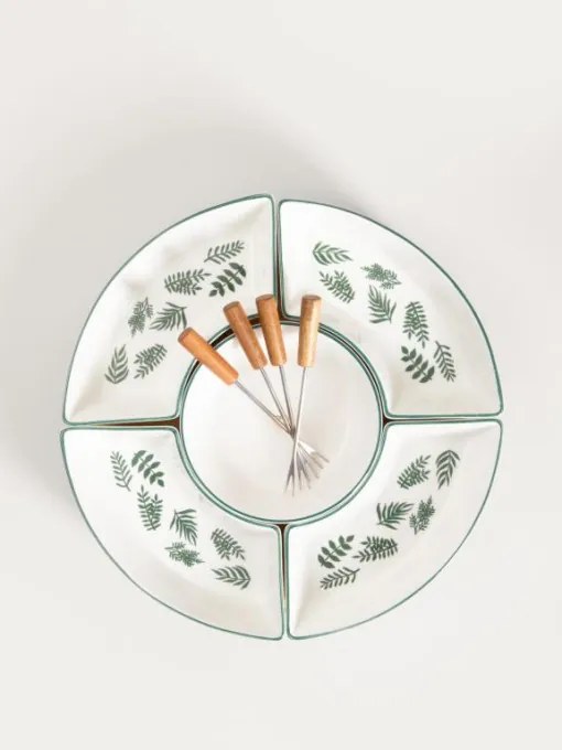 Sada servírovacích misiek FINCAN biela / zelená 755286