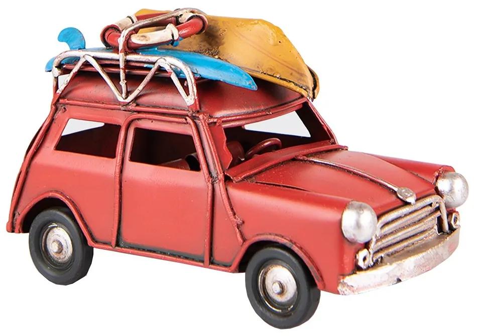 Červený mini retro model auto - 11*5*7 cm