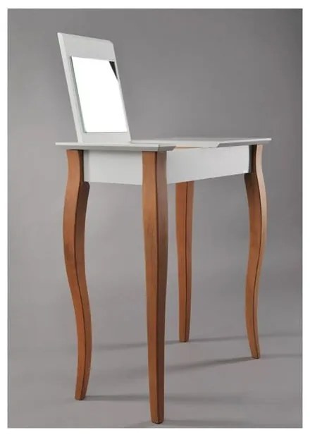 Biely toaletný stolík so zrkadlom Ragaba Dressing Table, dĺžka 65 cm