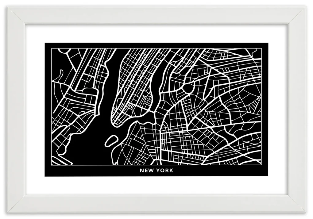 Gario Plagát City plan New York Farba rámu: Bez rámu, Rozmery: 60 x 40 cm