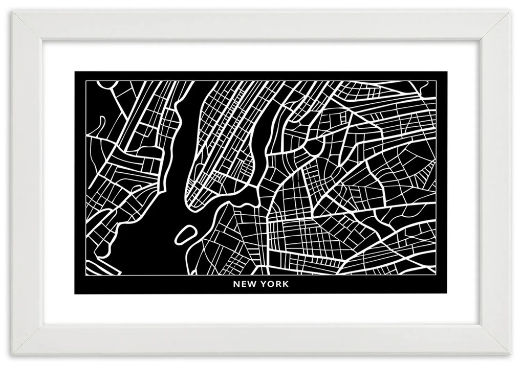 Gario Plagát City plan New York Farba rámu: Bez rámu, Rozmery: 90 x 60 cm