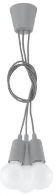 Luster na lanku DIEGO 3xE27/60W/230V šedá