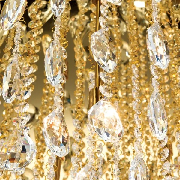 Orion DLU 2516/75-Krištáľové str. svietidlo CELESTE 12xG9/40W/230V pr.75 cm zlatá