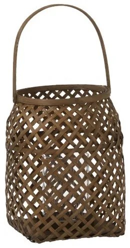 Hnedá pletená bambusová lampáš Bamboo - 22 * ​​22 * ​​29 cm