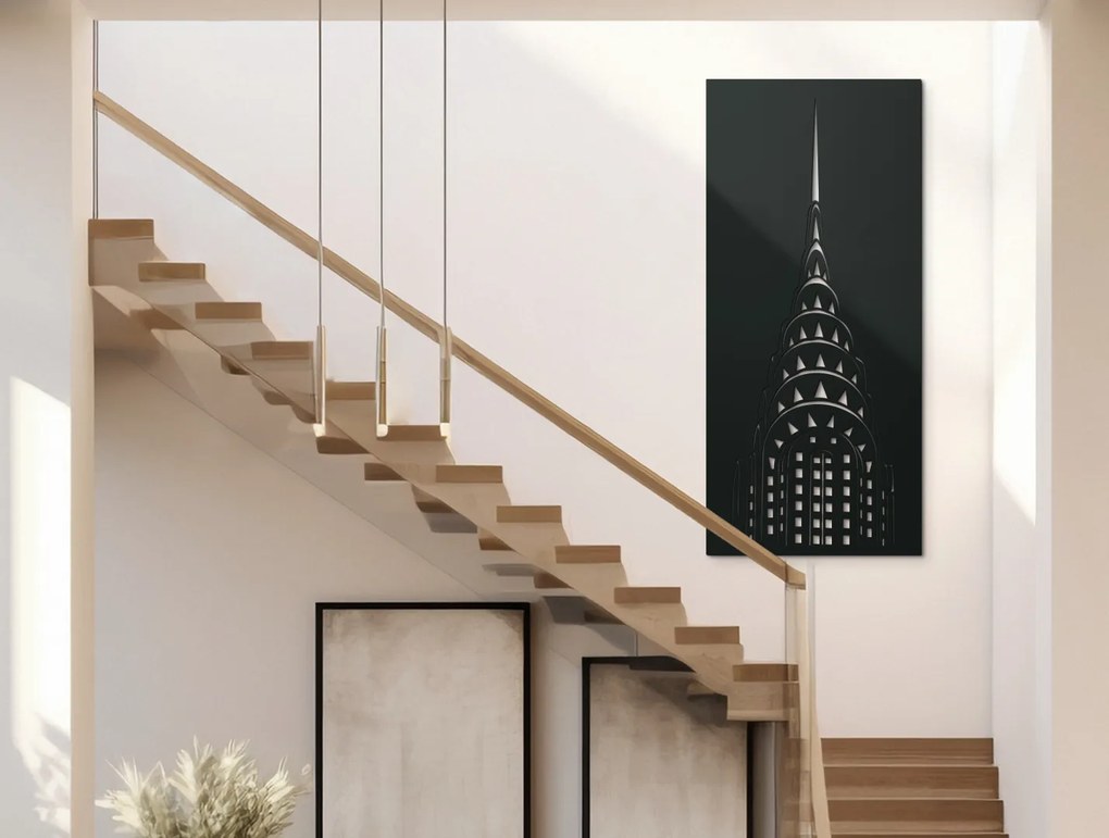 drevko Obraz Chrysler Building, New York Rozmer obrazu: 65 x 29 cm, Farba dekorácie: Čierna