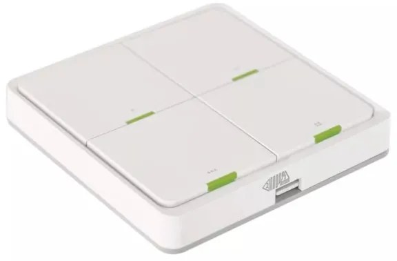 Vypínač 4-tlačidlový GoSmart 1xCR2430 Tuya biela