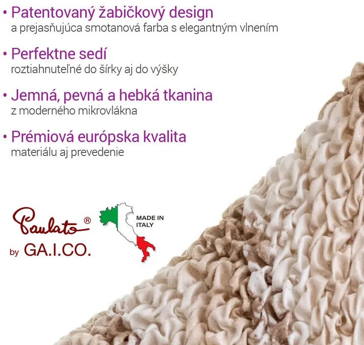 Bielastické poťahy OCEANO NOVÉ béžové obliečky na vankúšiky 2 ks ( 40 x 40 cm)