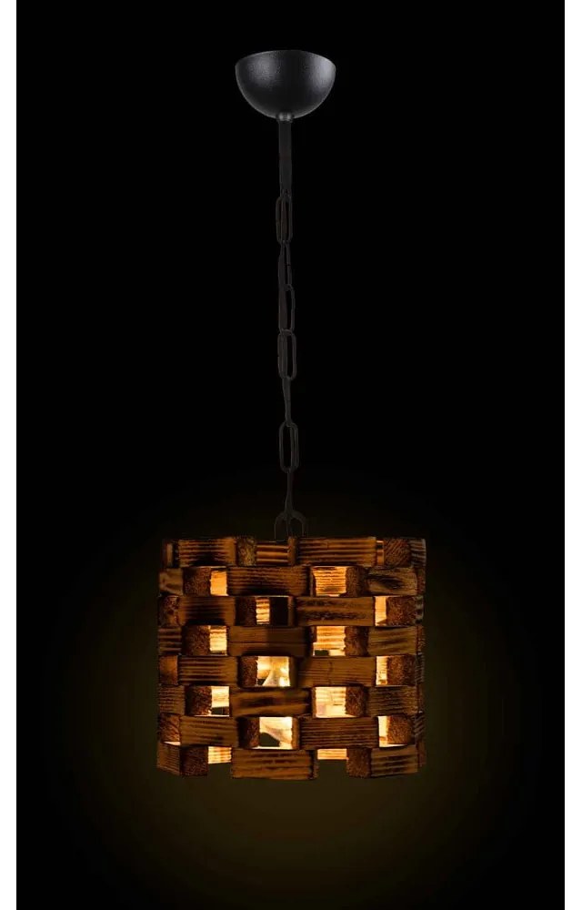 Závesné svietidlo v prírodnej farbe s dreveným tienidlom ø 20 cm Match – Squid Lighting