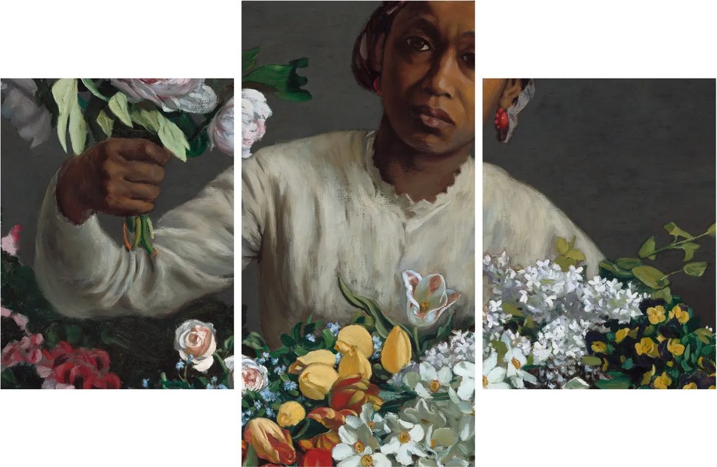 Obraz - Frédéric Bazille, Young Woman with Peonies, reprodukcia (90x60 cm)