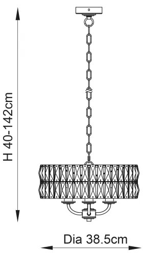 Endon 104466 - Luster na reťazi CLIFTON 3xE14/6W/230V lesklý chróm/číra