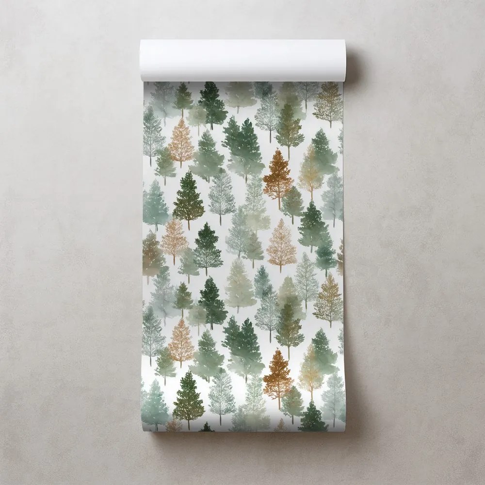 Tapeta pestrofarebné lesné stromy