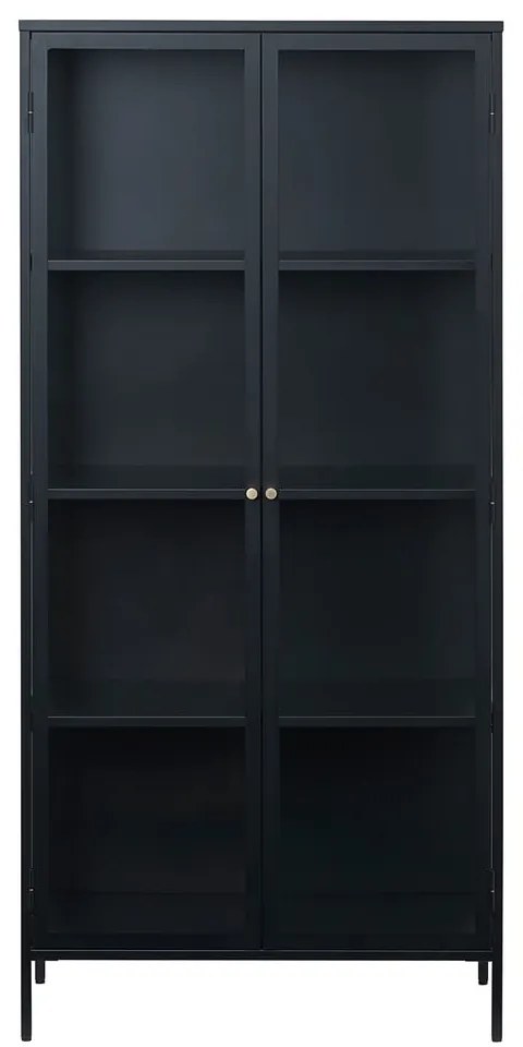 Čierna kovová vitrína 90x190 cm Carmel – Unique Furniture
