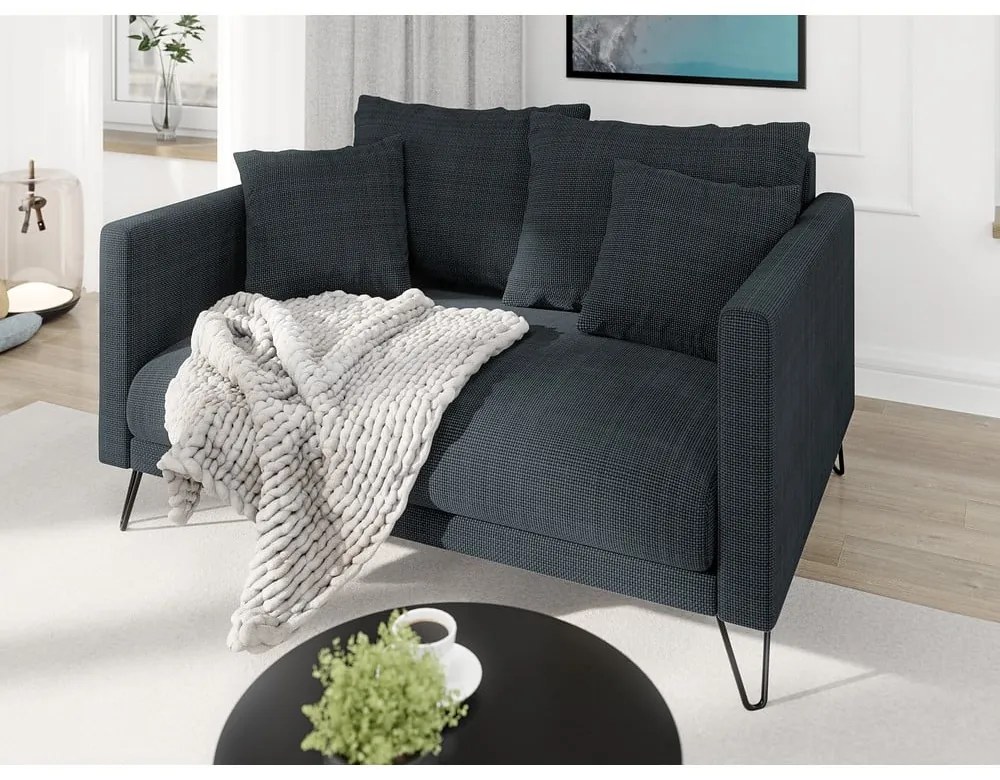 Tmavosivá ženilková pohovka 140 cm Freya – Ropez