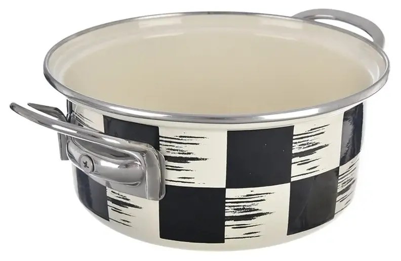 Kastróll smalt ŠACHOVNICA Lem 1,6 l