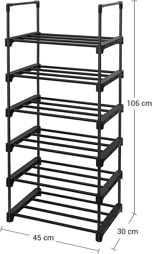 Stojan na topánky Rezula 106 cm čierny