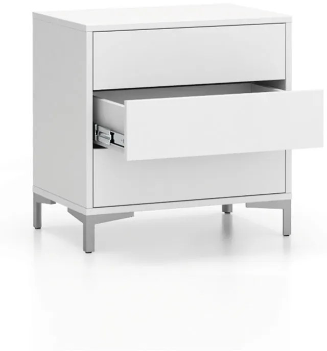 Kancelárska komoda LAYERS, 3 zásuvky, pevná podnož, biela