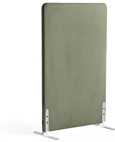 Paraván ZONE, 1360x800x46 mm, látka Rivet, biele nožičky, zelenomodrá