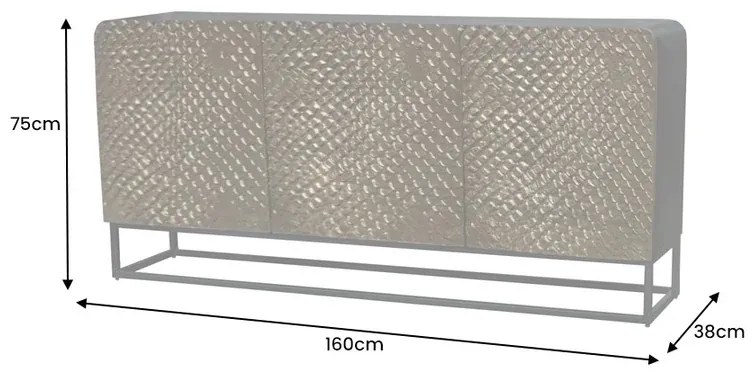 Dizajnová komoda Pallaton 160 cm hnedé mango