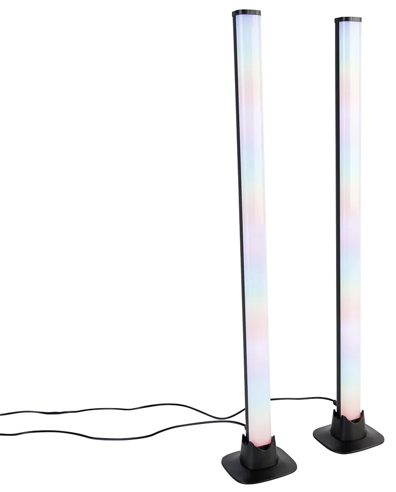 Stolná lampa čierna vrátane LED s diaľkovým ovládaním a RGB - Arnold