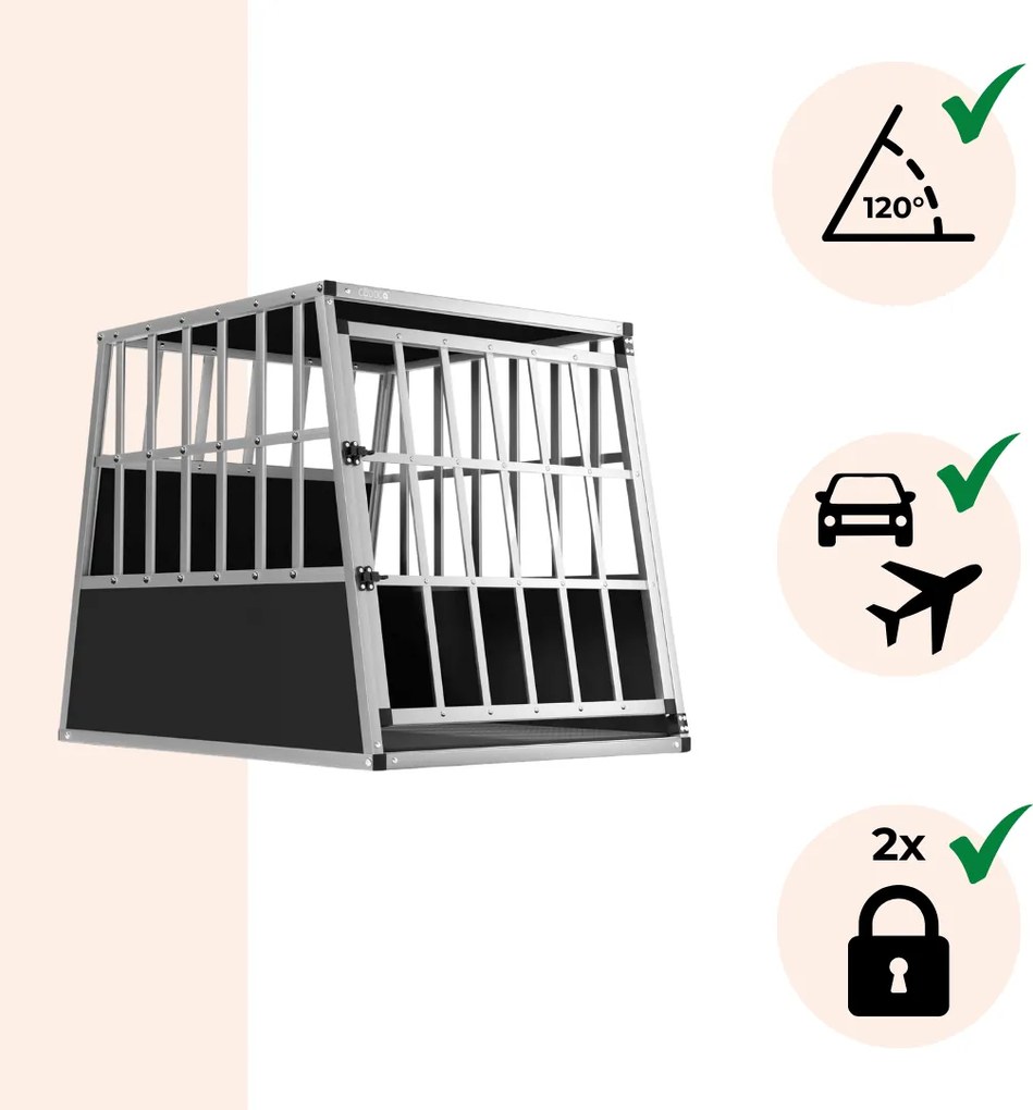 Prepravka pre psa BRUNO, 66x90x72cm, strieborná/čierna Jurhan