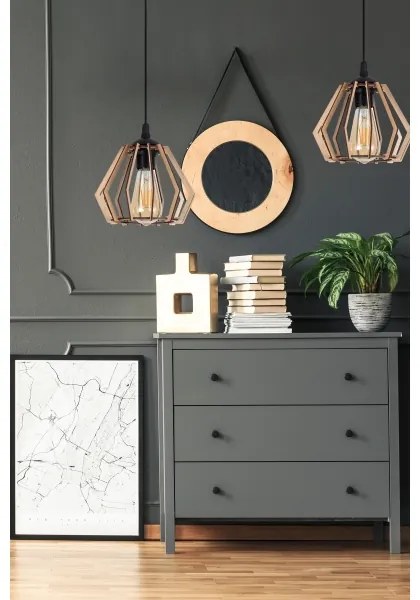 Luster na lanku BERGO 1xE27/60W/230V čierna