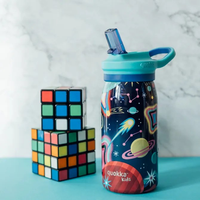Nerezová termofľaša s náustkom Pop Kids Space 445 ml