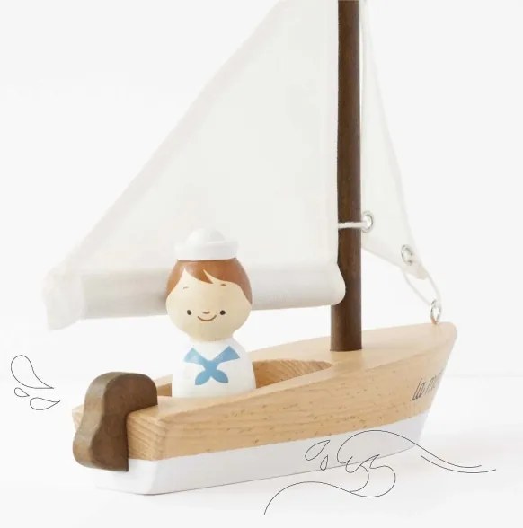 Le Toy Van - Drevená plachetnica s kapitánom buk
