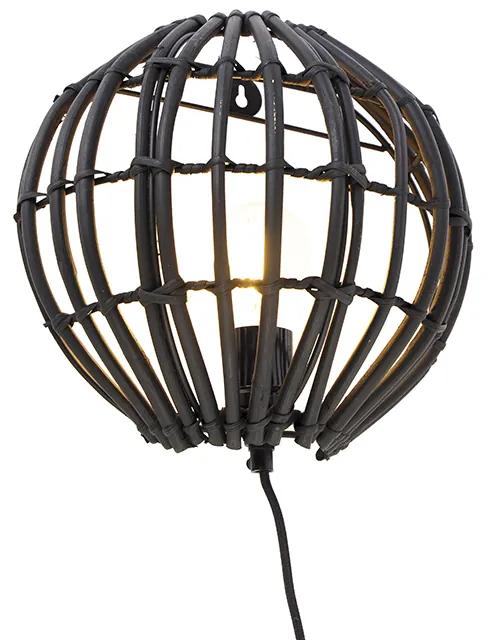 Vidiecka nástenná lampa čierna 25 cm - Canna
