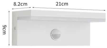 Brilagi -LED Vonkajšie nástenné svietidlo so senzorom TESSI LED/10W/230V biela IP54