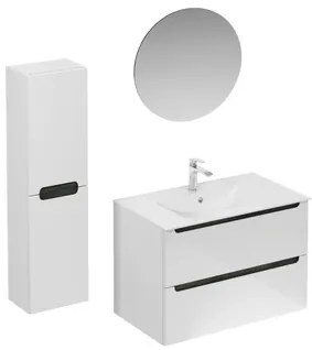 Kúpeľňová zostava s umývadlom vrátane umývadlovej batérie, vtoku a sifónu Naturel Stilla biela lesk KSETSTILLA005, 1 ks