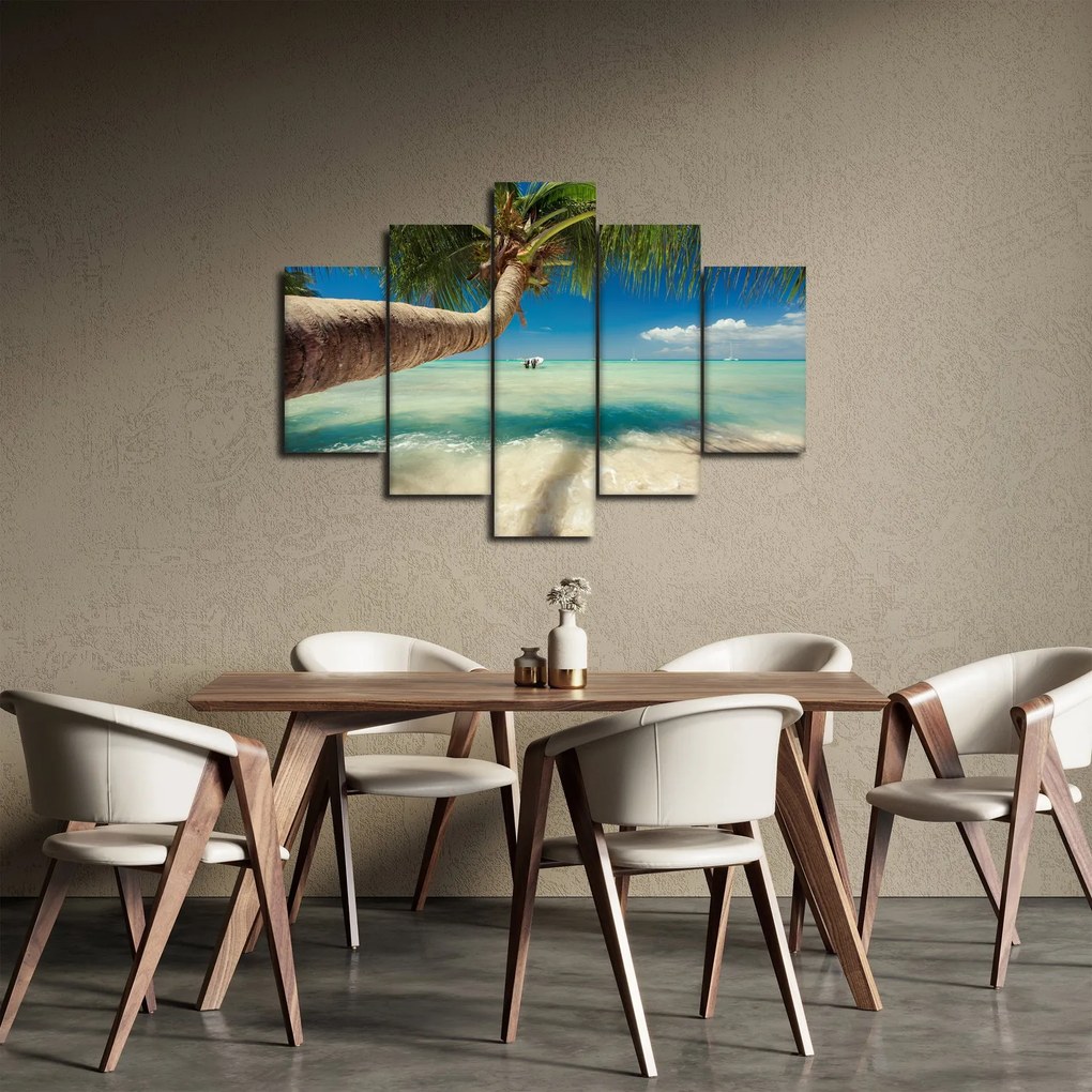 Obraz - Čisté more s palmou (150x105 cm)