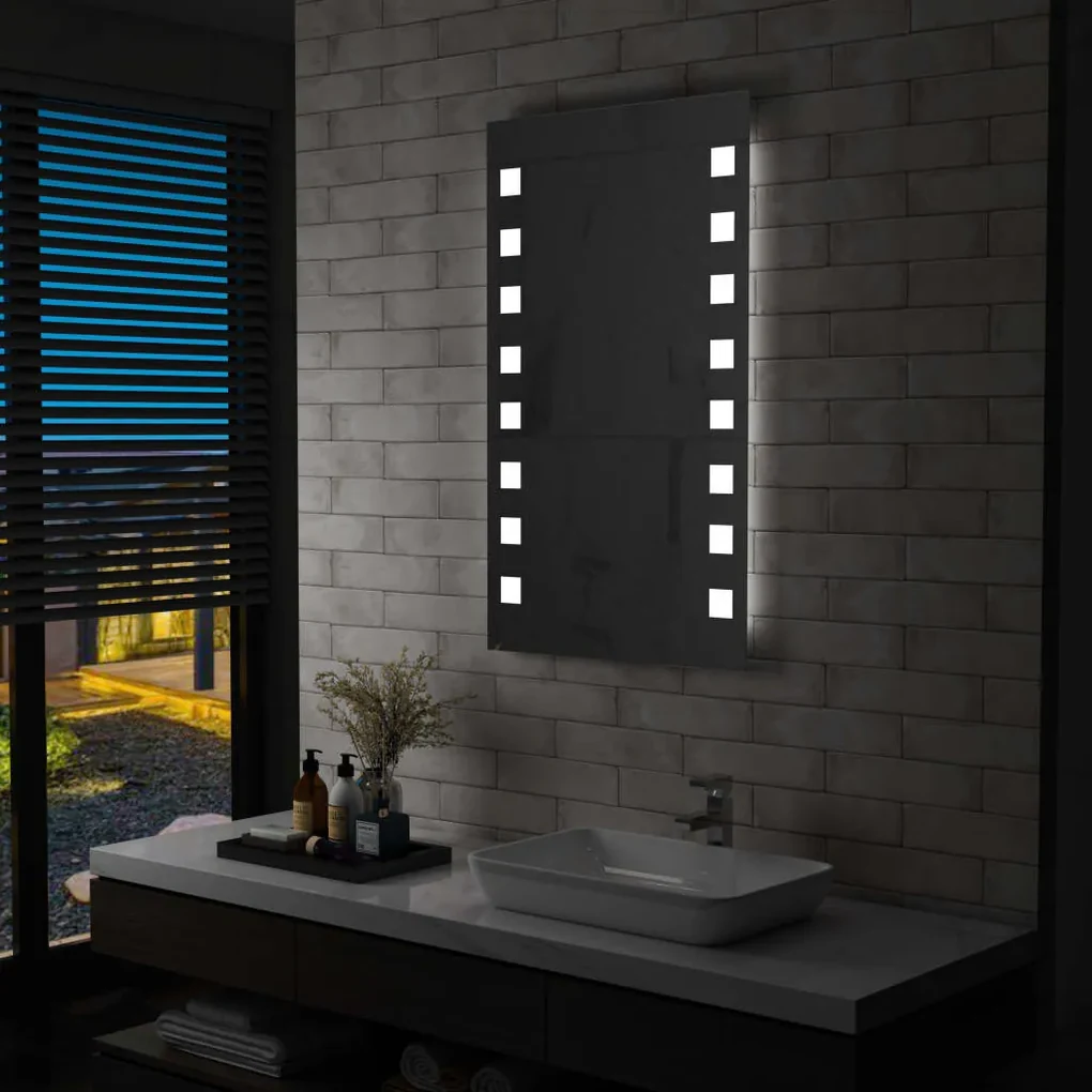 vidaXL Kúpeľňové nástenné zrkadlo s LED osvetlením 60x100 cm