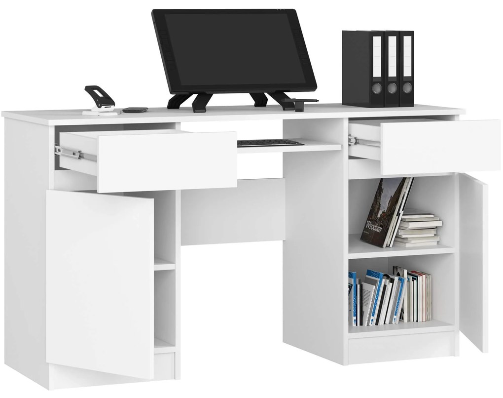 Písací stôl A5 135 cm biely