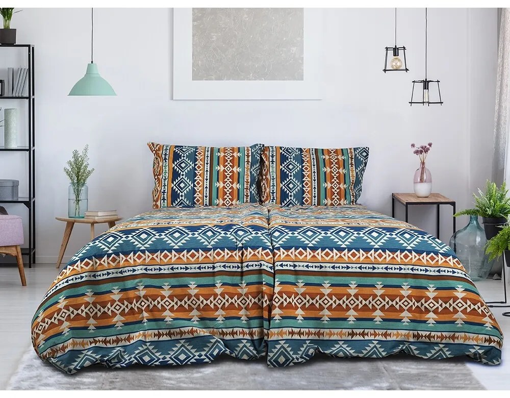 B.E.S. Petrovice Flanelové obliečky Aztec Spirit, 140 x 200 cm, 70 x 90 cm