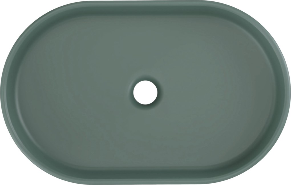 Comad Keramické umývadlo na dosku RIVER 2 FOREST GREEN MATT UN 55, zelená